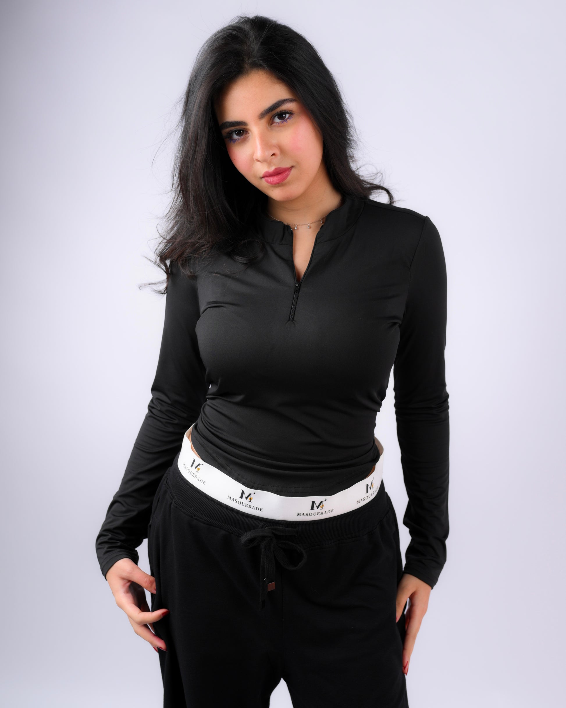 Masquerade Zipper Long Sleeves - Black