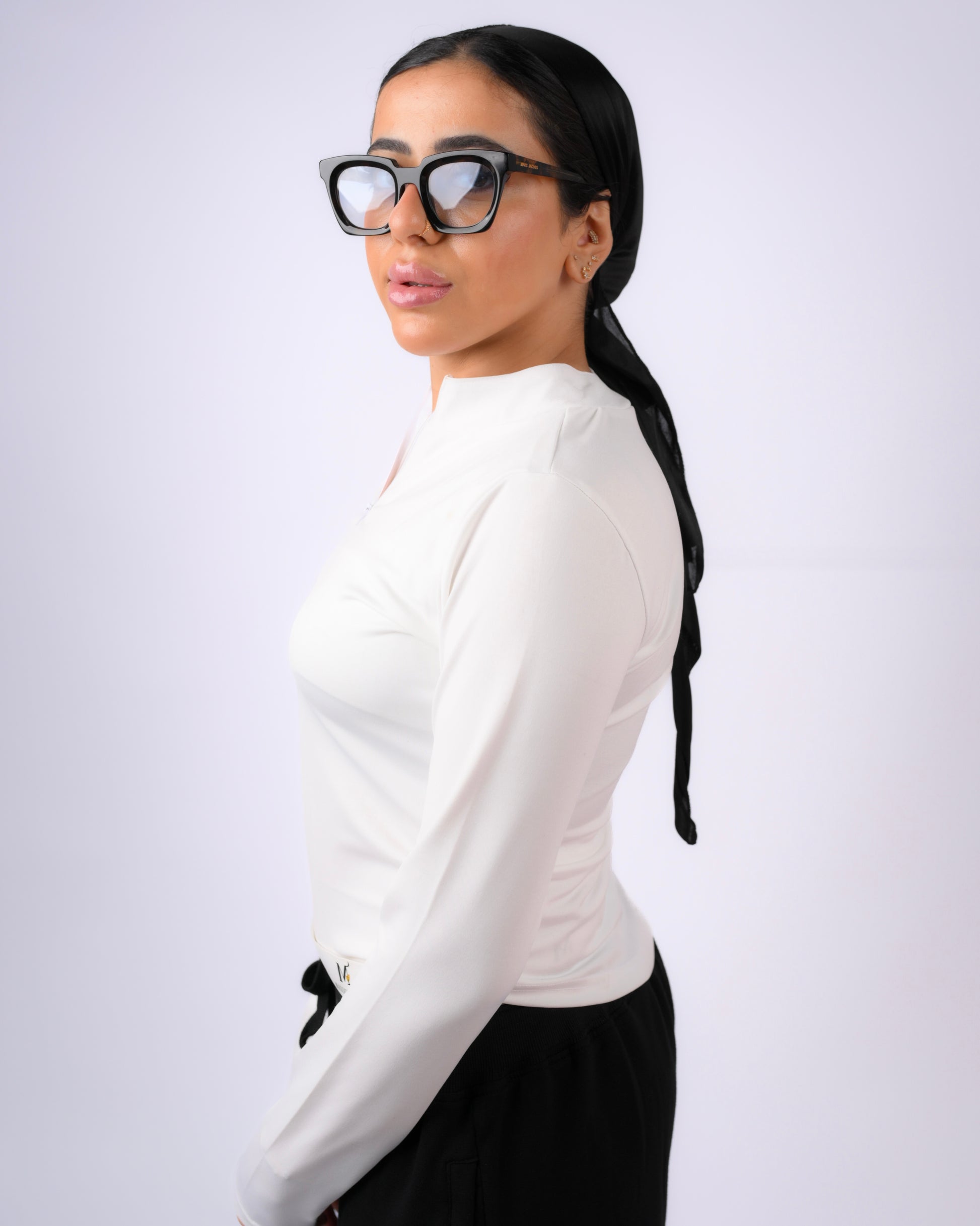 Masquerade Zipper Long Sleeves - White
